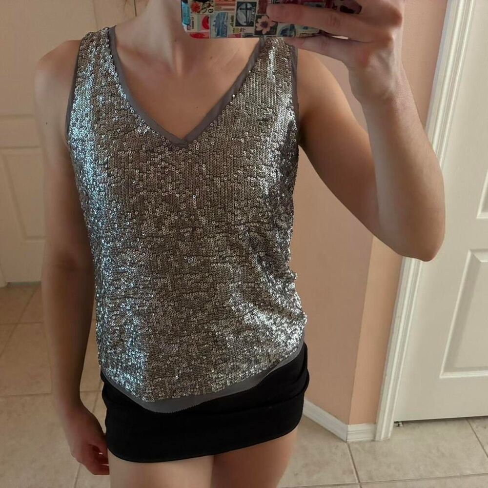 Talbots Women's Silver and Grey Vest